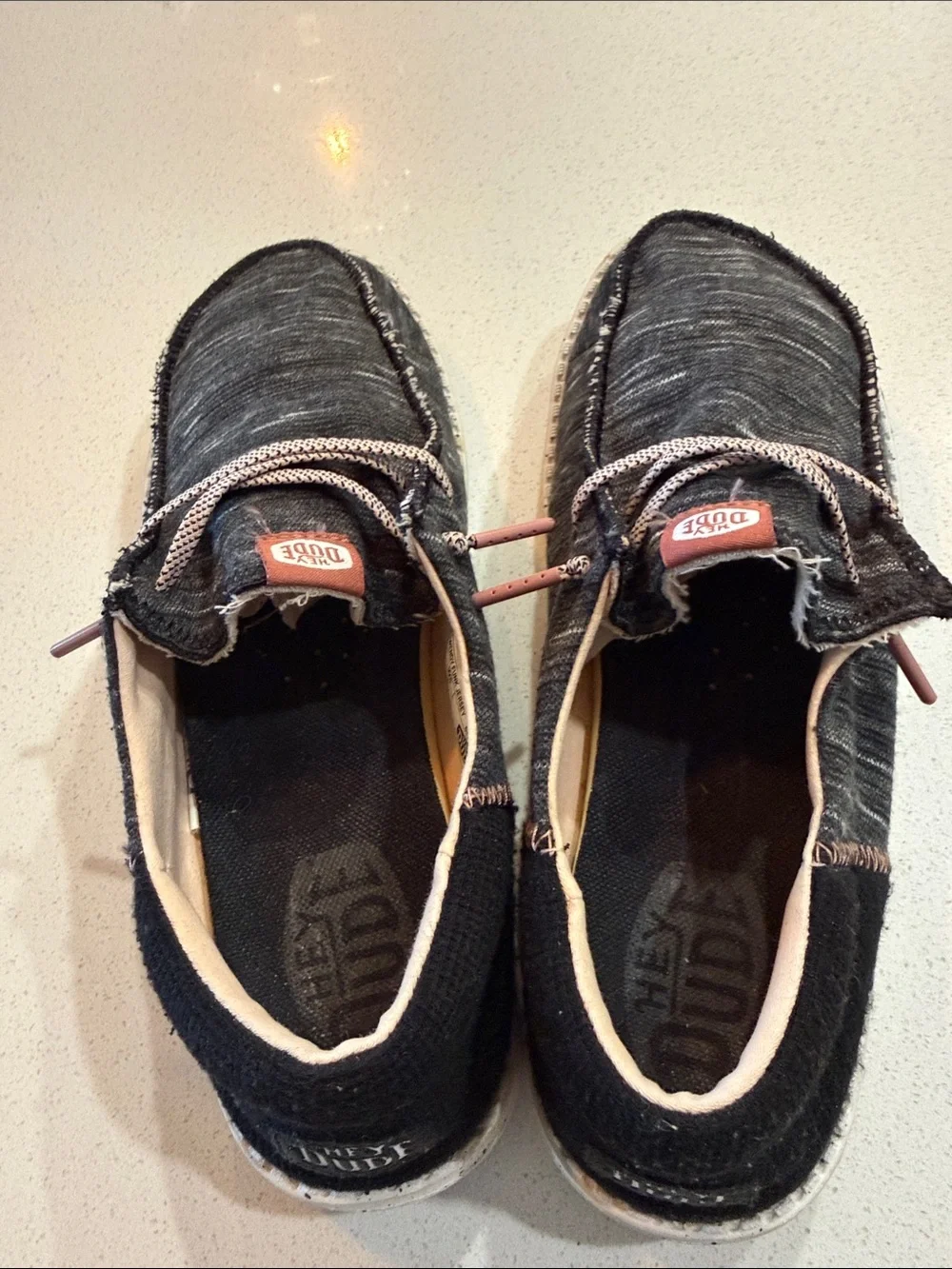 Hey Dude Women’s Wendy Funk Jersey Casual Shoes - Black with Pink Accents Size 8